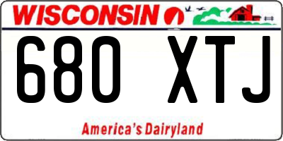 WI license plate 680XTJ