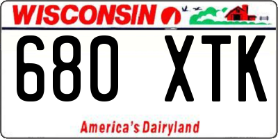 WI license plate 680XTK