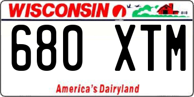 WI license plate 680XTM