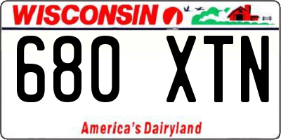 WI license plate 680XTN