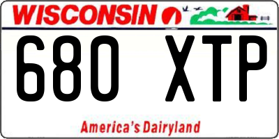 WI license plate 680XTP