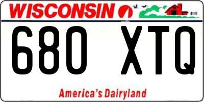 WI license plate 680XTQ