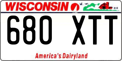 WI license plate 680XTT
