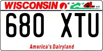 WI license plate 680XTU