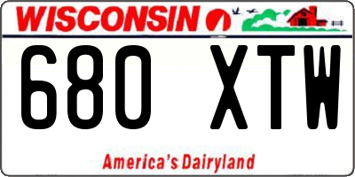 WI license plate 680XTW