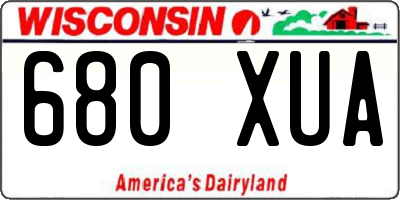 WI license plate 680XUA