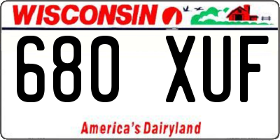 WI license plate 680XUF
