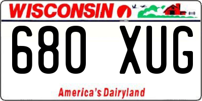 WI license plate 680XUG