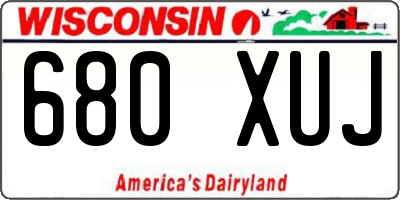 WI license plate 680XUJ