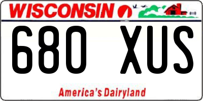 WI license plate 680XUS