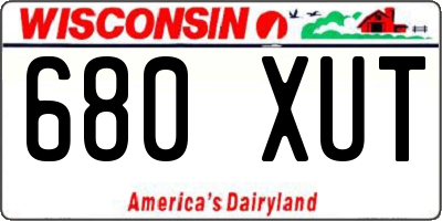 WI license plate 680XUT