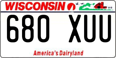 WI license plate 680XUU