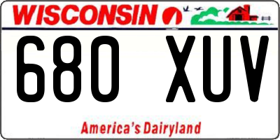 WI license plate 680XUV