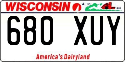 WI license plate 680XUY