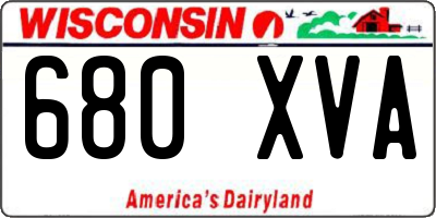 WI license plate 680XVA