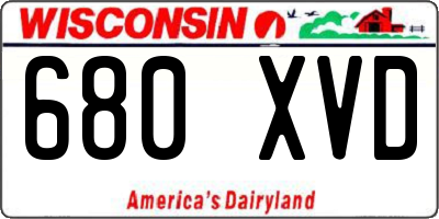 WI license plate 680XVD