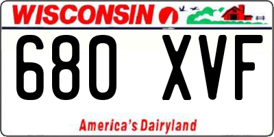 WI license plate 680XVF