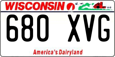 WI license plate 680XVG