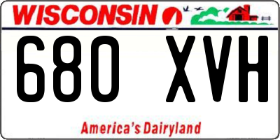 WI license plate 680XVH