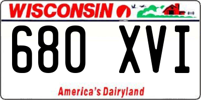 WI license plate 680XVI