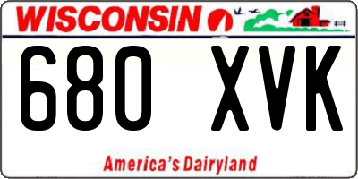 WI license plate 680XVK