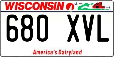 WI license plate 680XVL