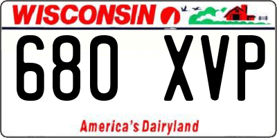 WI license plate 680XVP
