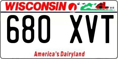 WI license plate 680XVT