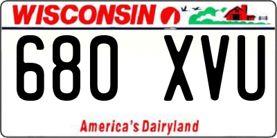 WI license plate 680XVU