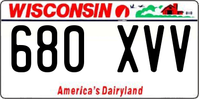 WI license plate 680XVV