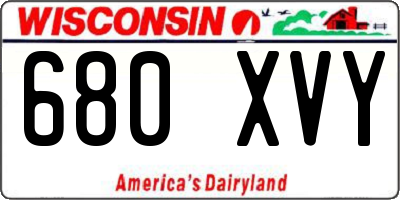 WI license plate 680XVY