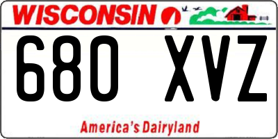 WI license plate 680XVZ