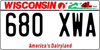 WI license plate 680XWA