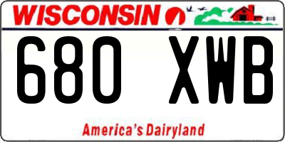 WI license plate 680XWB