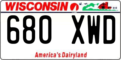 WI license plate 680XWD