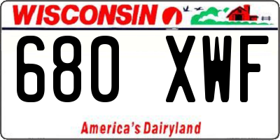 WI license plate 680XWF