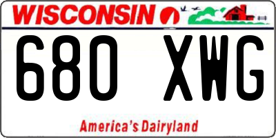 WI license plate 680XWG