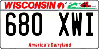 WI license plate 680XWI