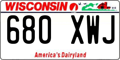 WI license plate 680XWJ