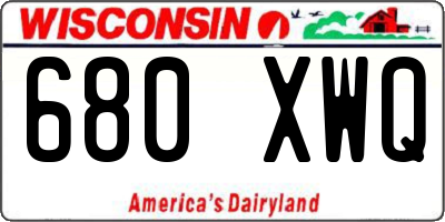 WI license plate 680XWQ