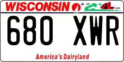 WI license plate 680XWR