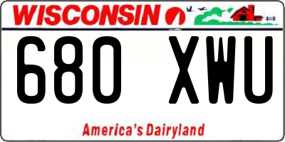 WI license plate 680XWU