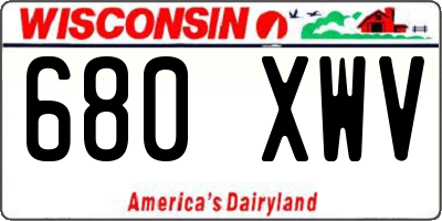 WI license plate 680XWV