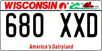 WI license plate 680XXD