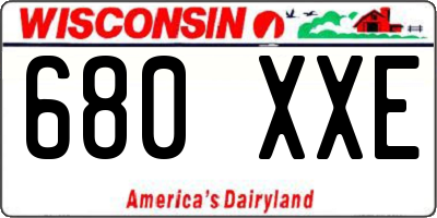 WI license plate 680XXE