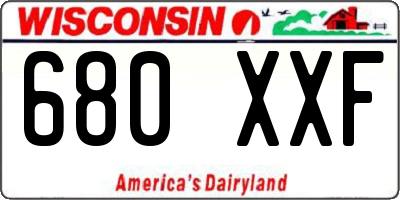 WI license plate 680XXF