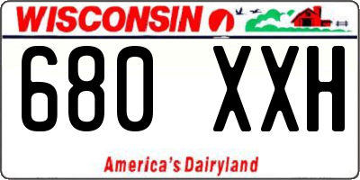 WI license plate 680XXH