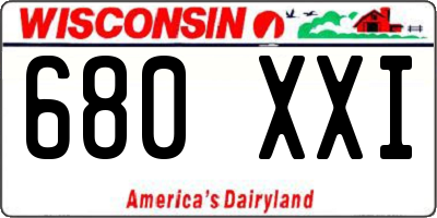 WI license plate 680XXI