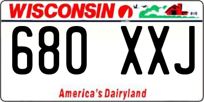 WI license plate 680XXJ