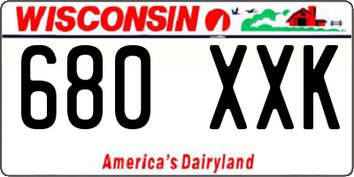 WI license plate 680XXK